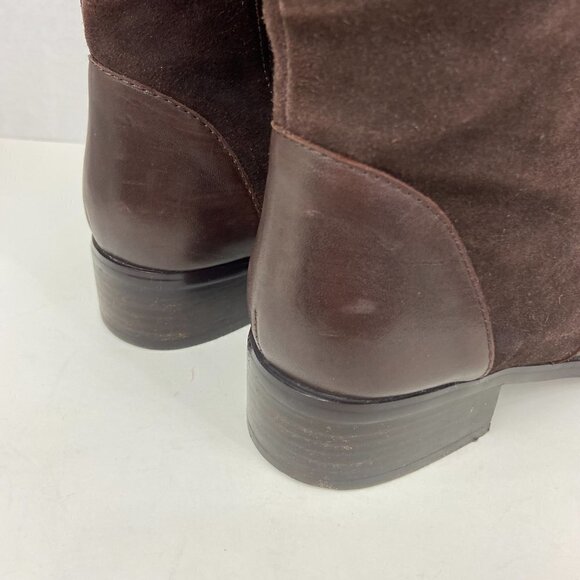Coldwater Creek Chocolate Brown Leather & Suede Mid Calf Boot, size 6 - Picture 8 of 15